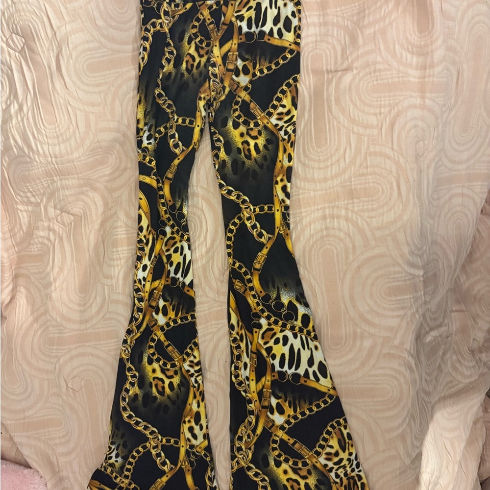 Leopard Print Flared Pants